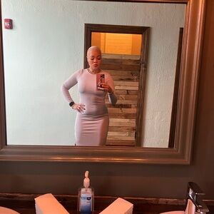 Elegant Gray Long Sleeve Dress